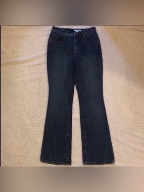 Chicos Platinum Denim Jeans Bling Pockets Size 0